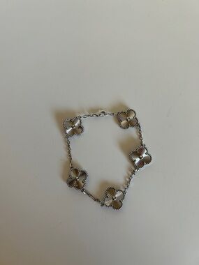 Van Cleef & Arpels Silver Alhambra Four-Leaf Bracelet